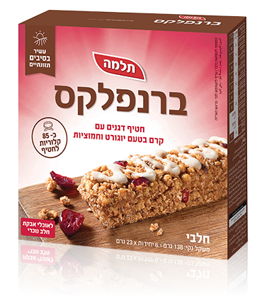 ברנפלקס חטיף דגנים עם קרם בטעם יוגורט וחמוציות