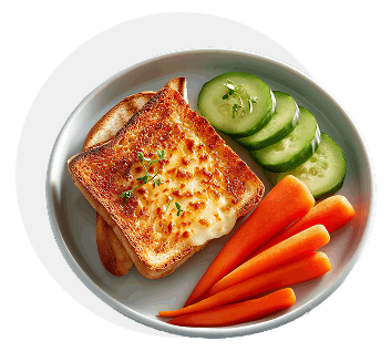 טוסט גבינה וירקות